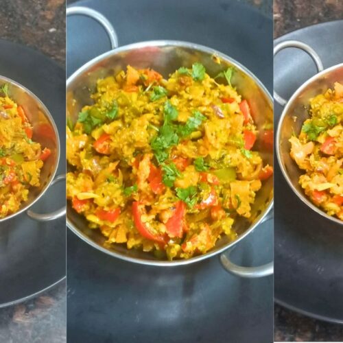Mix Coloured Capsicum Fry | Healthy Peanut Sesame Recipe