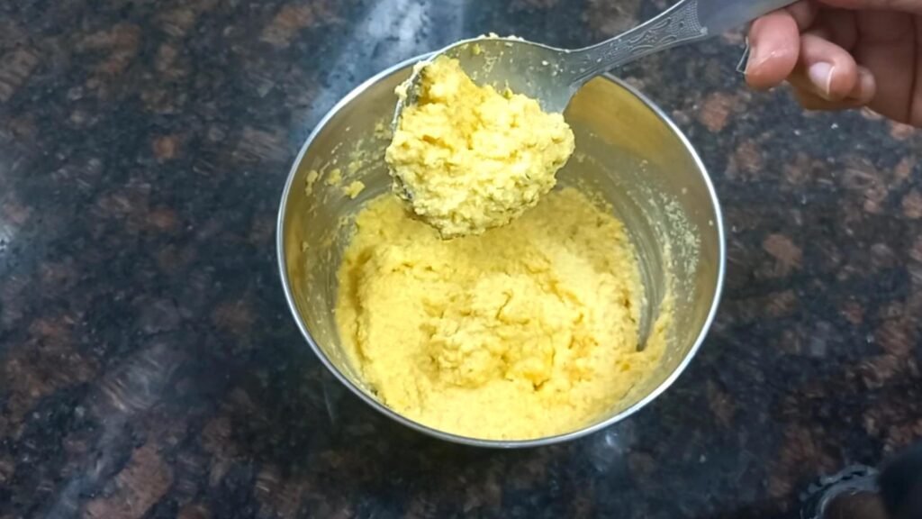 Soft & Fluffy Corn Dhokla Recipe with Fresh Corn | Easy Breakfast 10 consistency of final batter Healthically Kitchen