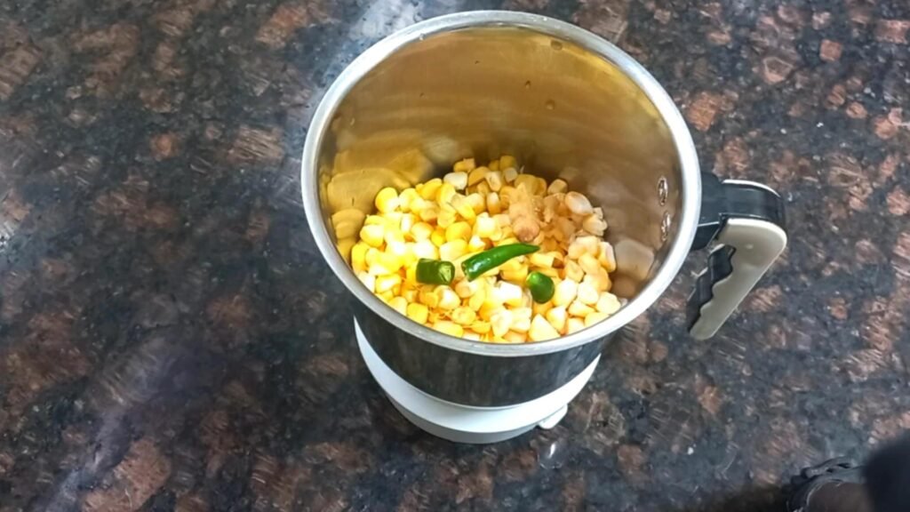 Soft & Fluffy Corn Dhokla Recipe with Fresh Corn | Easy Breakfast 5 making fresh corn paste Healthically Kitchen