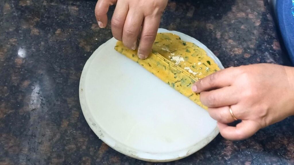 making layers for laccha paratha 1 Healthically Kitchen