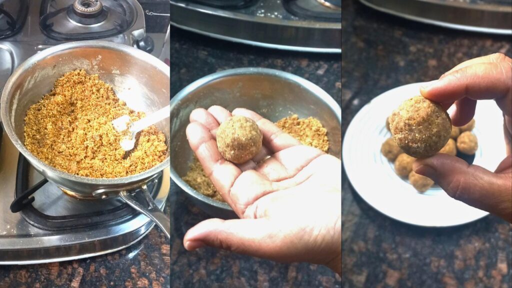 making of chana and fig laddu step 5 Healthically Kitchen