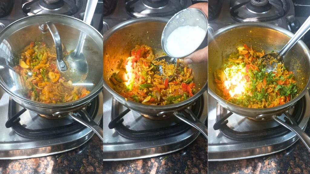 cooking steps for capsicum peanut fry Healthically Kitchen