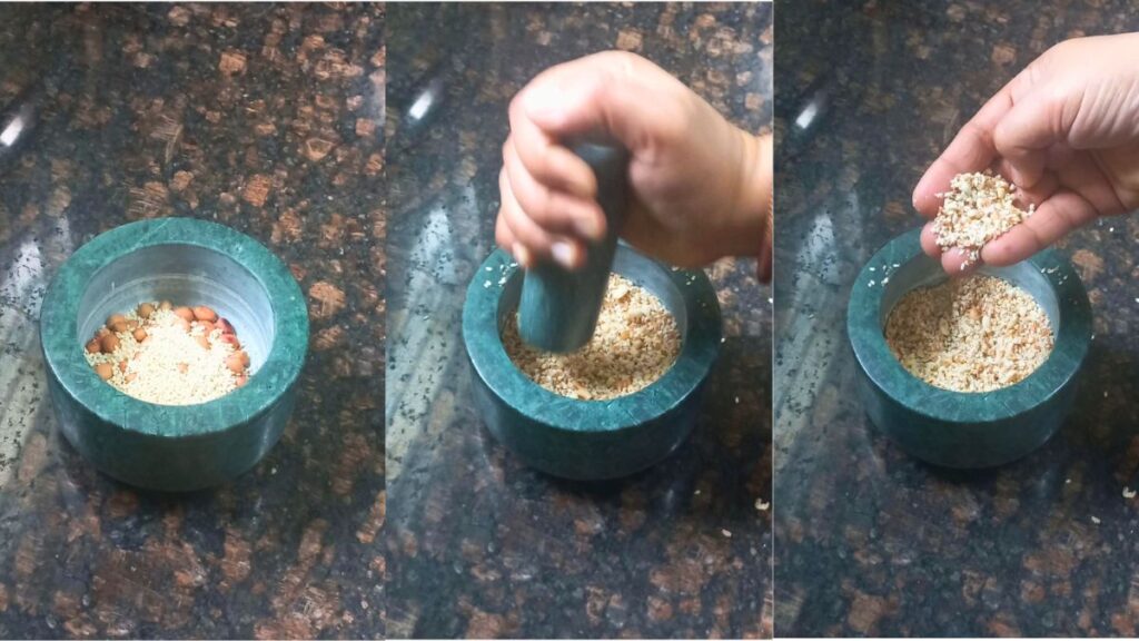 preparation of peanut mixture Healthically Kitchen