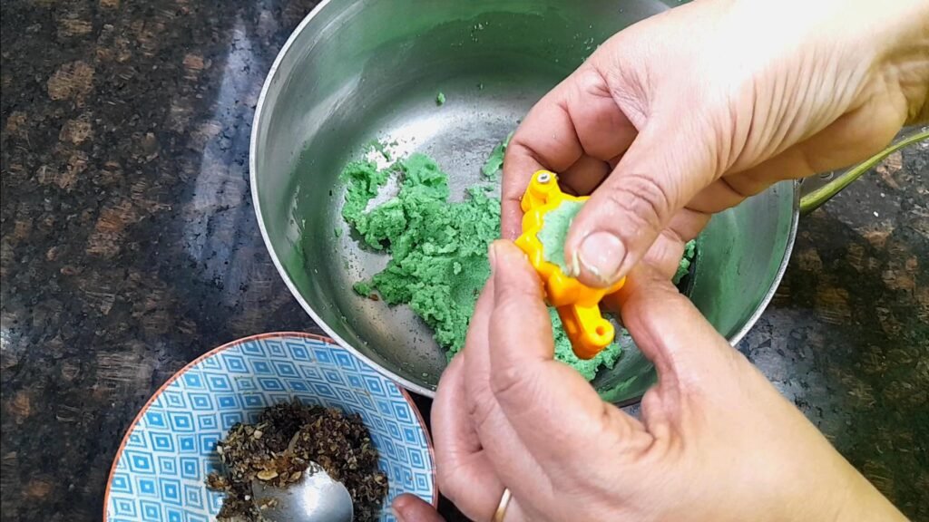 Easy Paan Gulkand Modak Recipe (No Added Sugar) 17 cover with suji mixture Healthically Kitchen