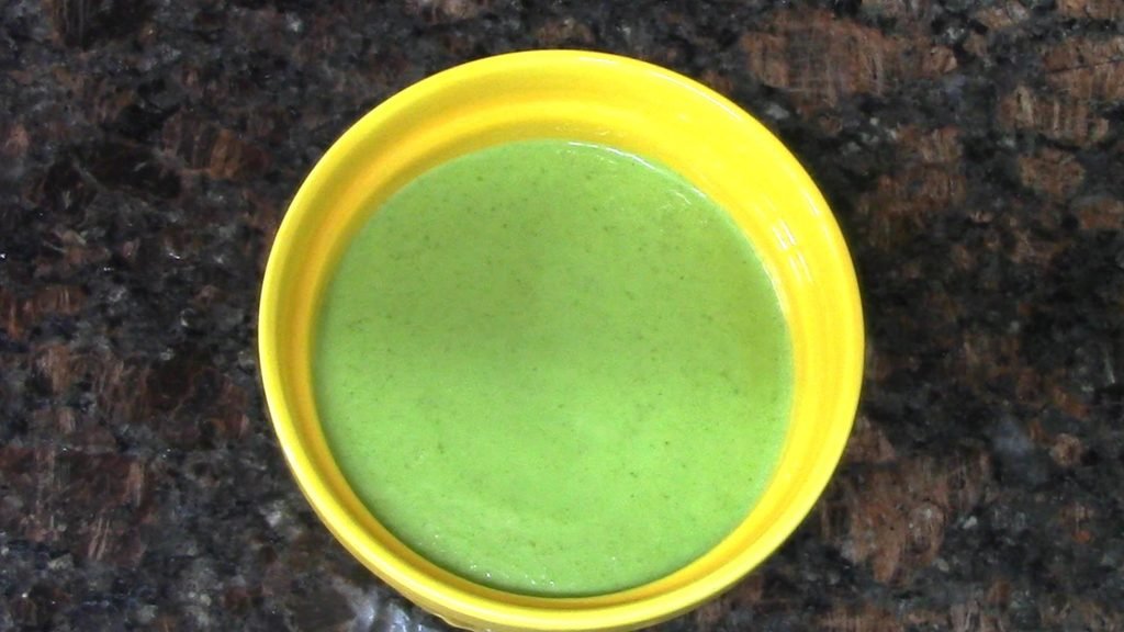 green chana dressing in bowl Healthically Kitchen