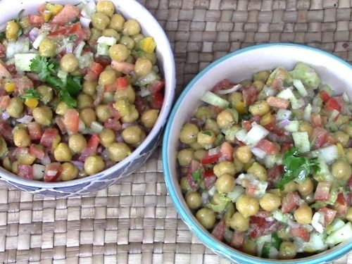 Quick and easy protein rich white chana salad