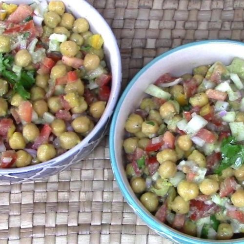 Quick and easy protein rich white chana salad
