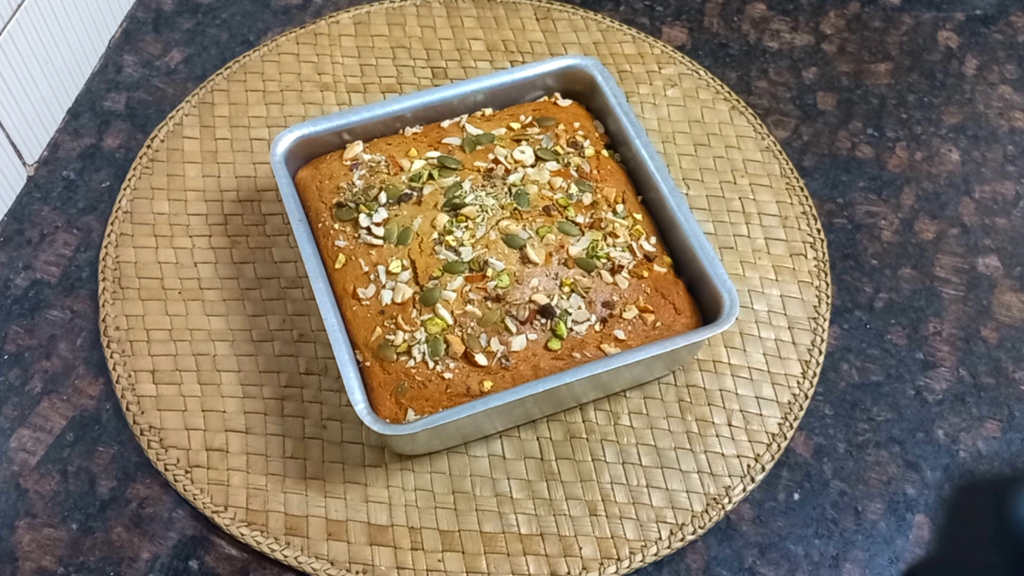 Eggless Nuts and Seeds Cake Without Maida | Atta Cake 14 baked cake Healthically Kitchen