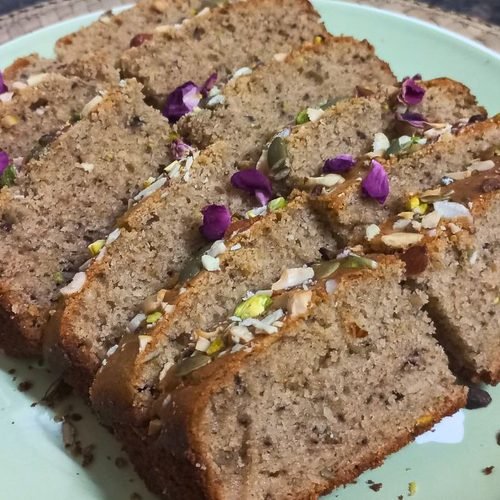 Eggless Nuts and Seeds Cake Without Maida | Atta Cake 15 eggless nuts and seeds cake with whole wheat flour