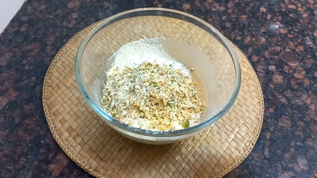 Eggless Nuts and Seeds Cake Without Maida | Atta Cake 9 finely chopped nuts and seeds mix Healthically Kitchen