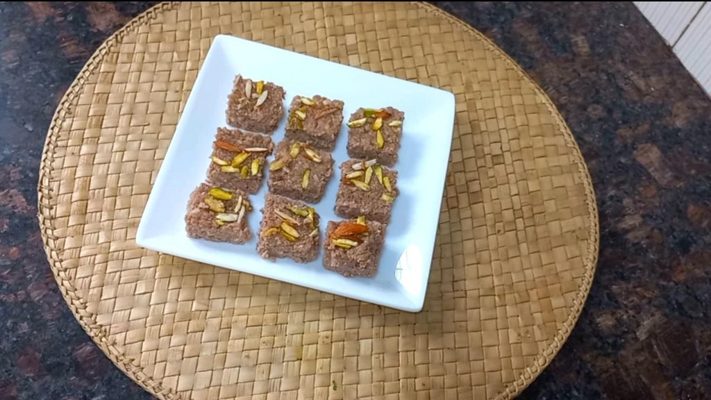 Chocolate Kalakand Recipe | Easy Chocolate Barfi 14 kalakand is ready 1 Healthically Kitchen