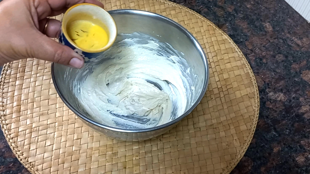 Kesar Jowar Cookies Recipe in Air Fryer 7 kesar milk mixture Healthically Kitchen