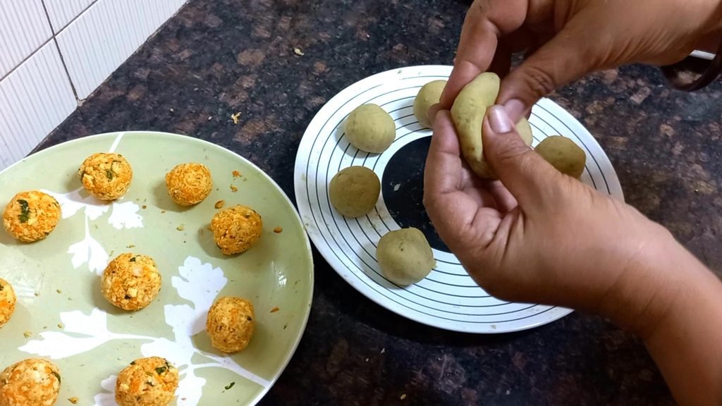 No Potato Vrat Chaat | Sweet Potato Tikki Chaat Recipe 28 making of tikki Healthically Kitchen