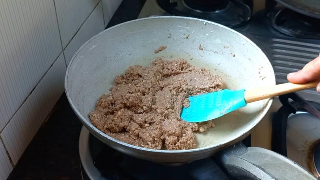 Chocolate Kalakand Recipe | Easy Chocolate Barfi 11 mixture become thick and moist Healthically Kitchen