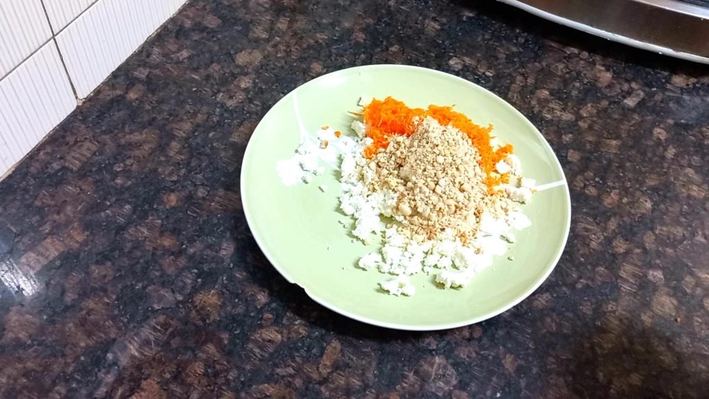 No Potato Vrat Chaat | Sweet Potato Tikki Chaat Recipe 23 paneer carrot and roasted peanut powder Healthically Kitchen