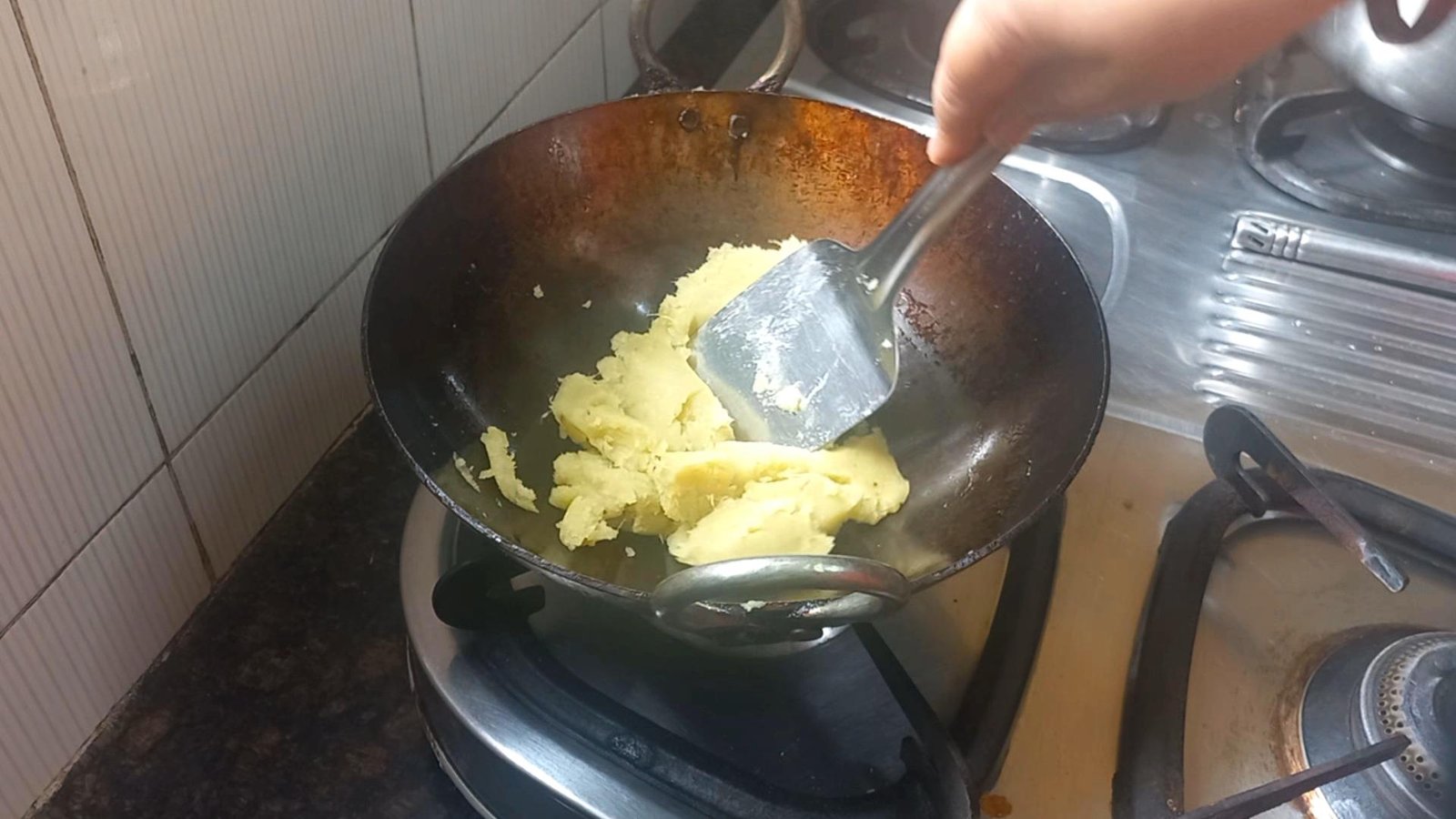 Quick Sweet Potato Halwa with Jaggery (No Refined Sugar) 9 roasting of sweet potato with ghee Healthically Kitchen