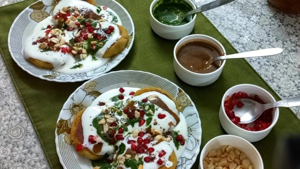 No Potato Vrat Chaat | Sweet Potato Tikki Chaat Recipe 39 shakakand tikki chaat 1 Healthically Kitchen